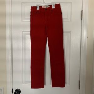 Red Levi’s 510 “Super Skinny”. Like new.
